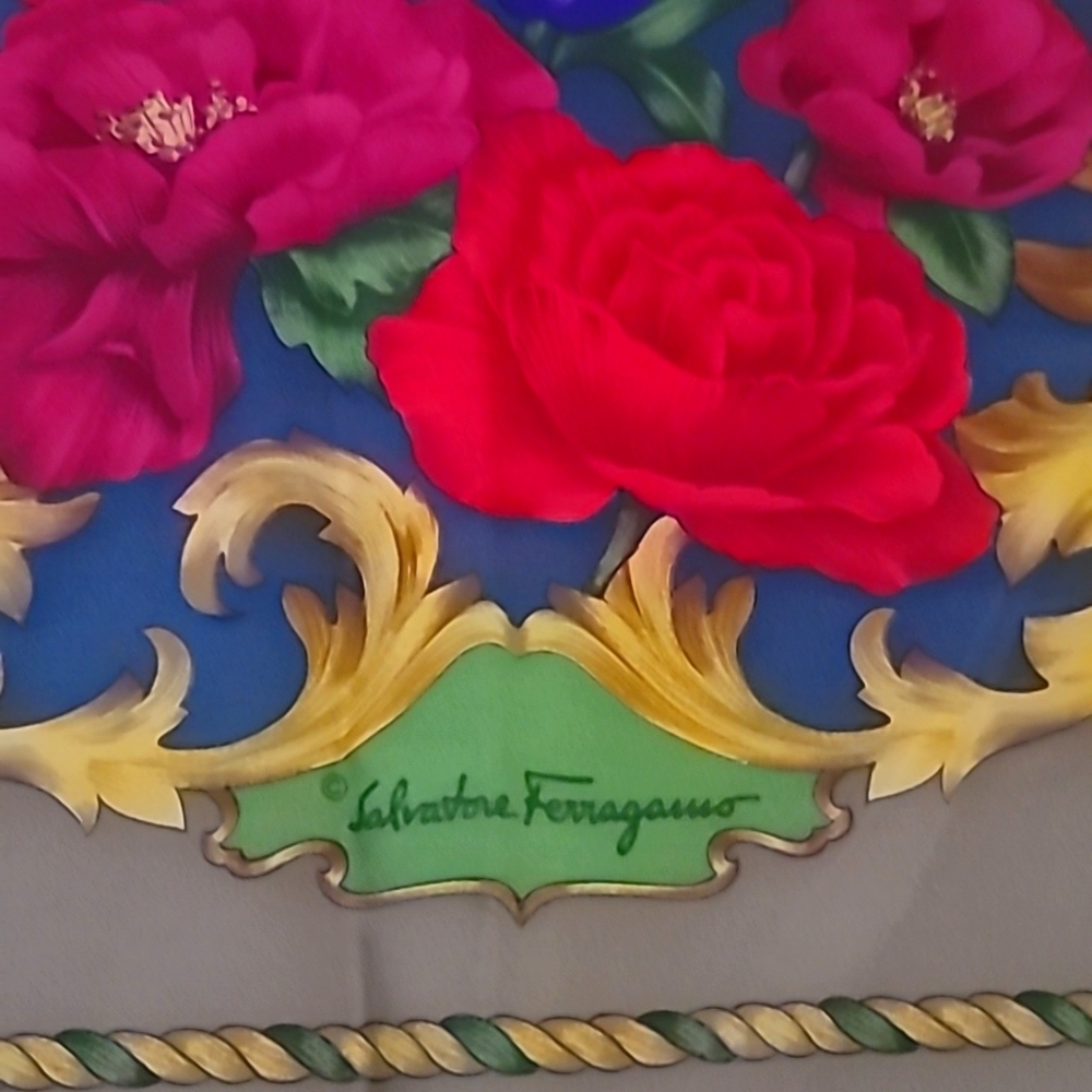 Vintage Flower Salvatore Ferragamo Scarf